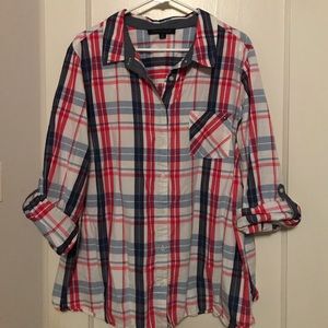 Tommy Hilfiger Plaid Button Down, Size 1X